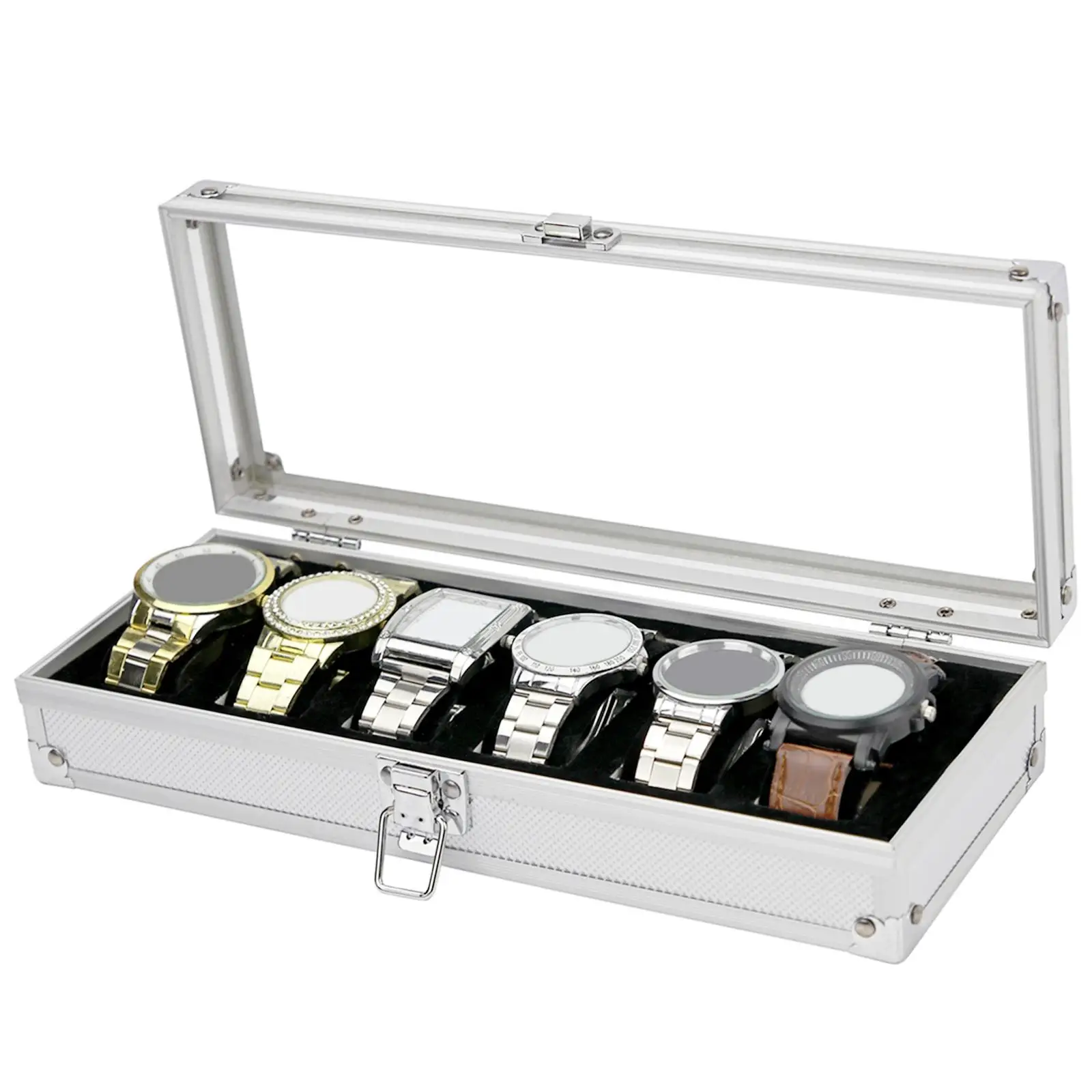 Watch Storage Box 6 Slot Luxury Watches Jewelry Display Girls Women Table Dresser Shop Display Waterproof Watch Organizer Holder