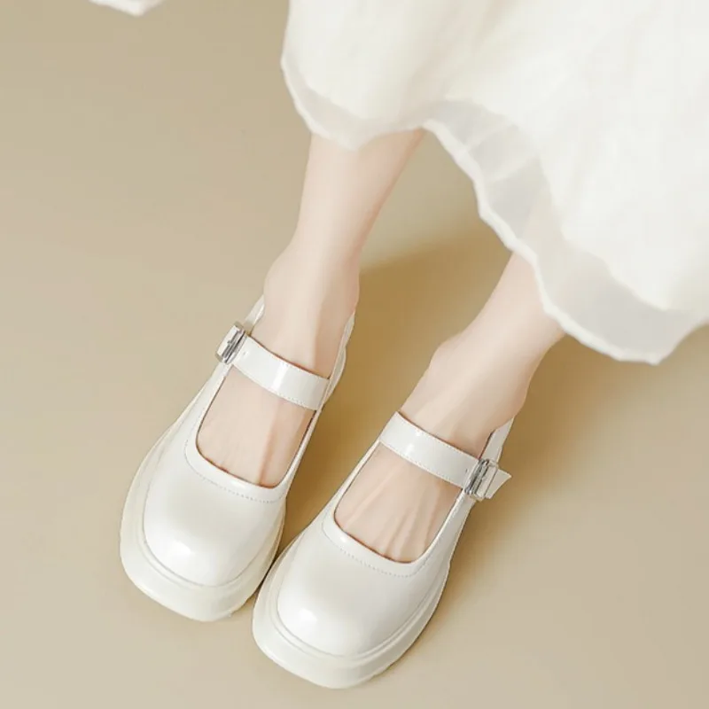 

Women's Mary Jane Shoes Exquisite Round Head High Heels for Woman Sweet Style Shallow Casual Shoes Designer Shoes Zapatos Mujer