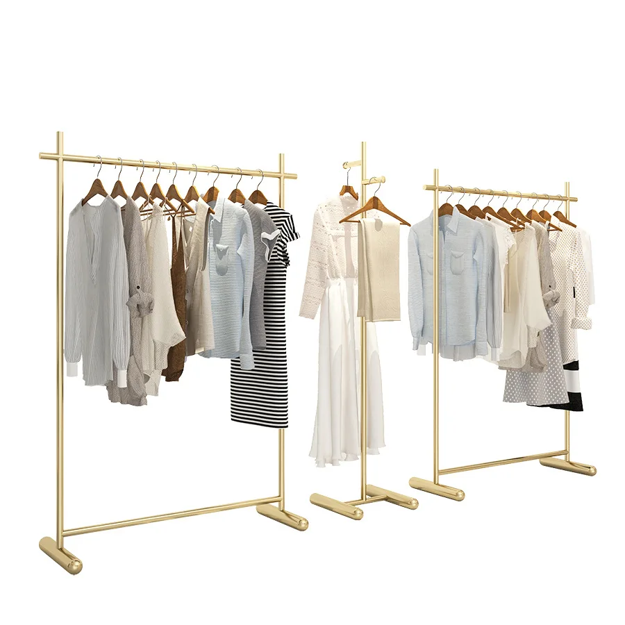 Golden Cloth Racks Floor Standing Industrial Italian Hat Hanging European Entrance Clothes Hanger Corner Crochet Room Furniture