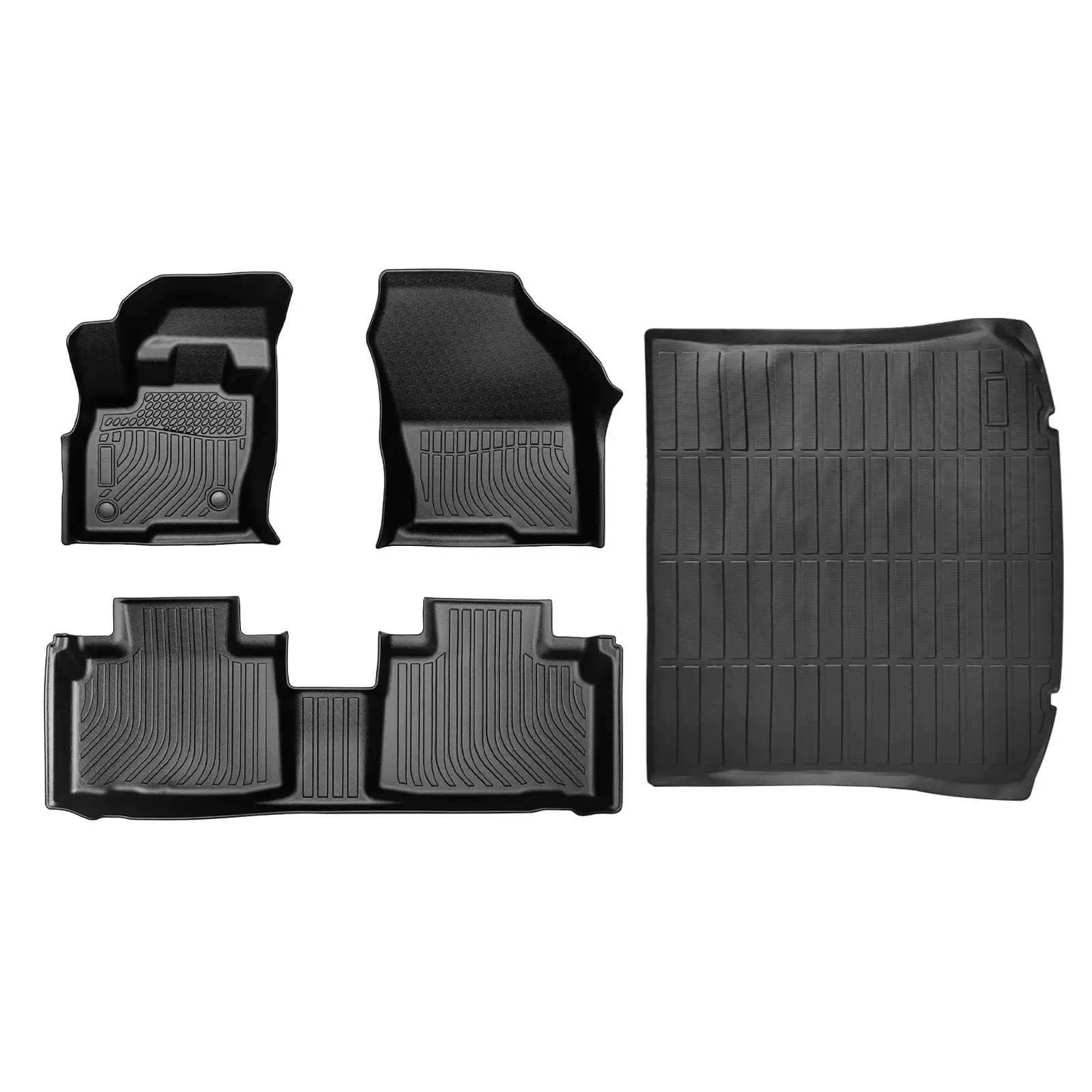 

Custom Fit All-Weather TPE Floor Mats For Ford Edge 2015-2026 Full Set 1st+2nd Row+Cargo Black