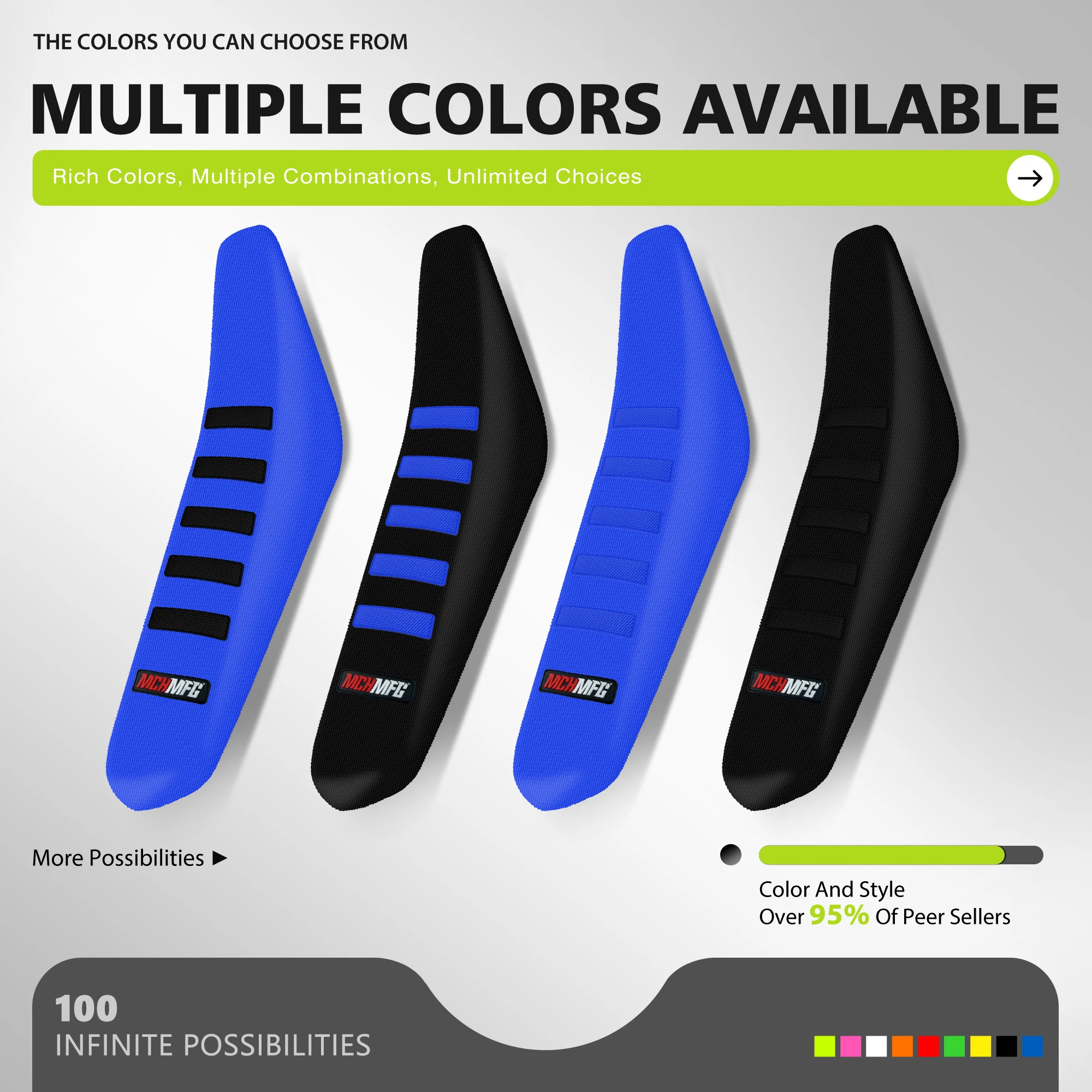 DSMTECH Universal Gripper Enduro Motorcycle Seat Covers for YZ YZF SX EXC CRF KXF TC Anti-slip Waterproof Rubber Seat Covers view 2