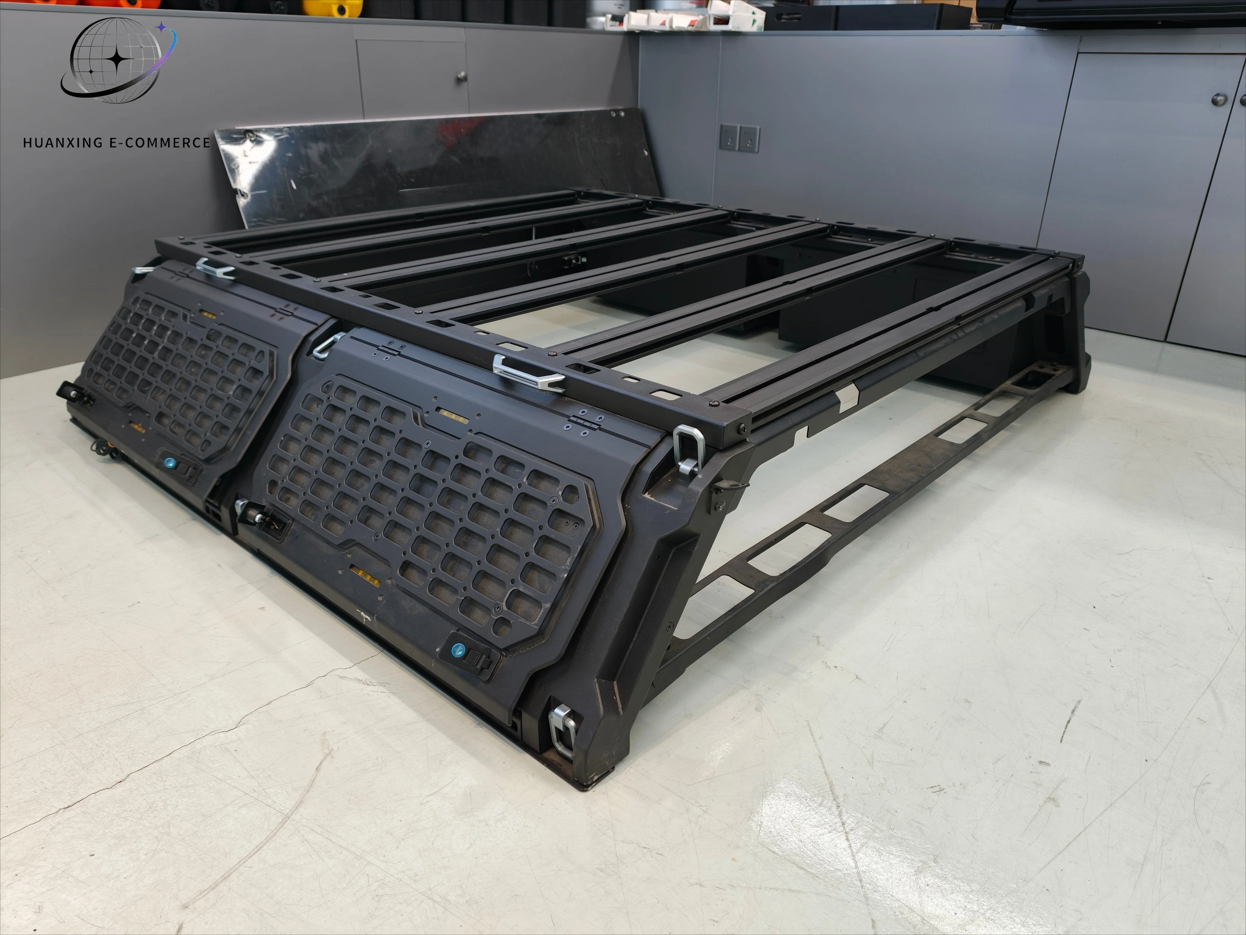 Adjustable Aluminum Bed Rack Folding Roll Bar Waterproof Locking Cargo Rail System For Toyota Hilux Pickup Truck Customization