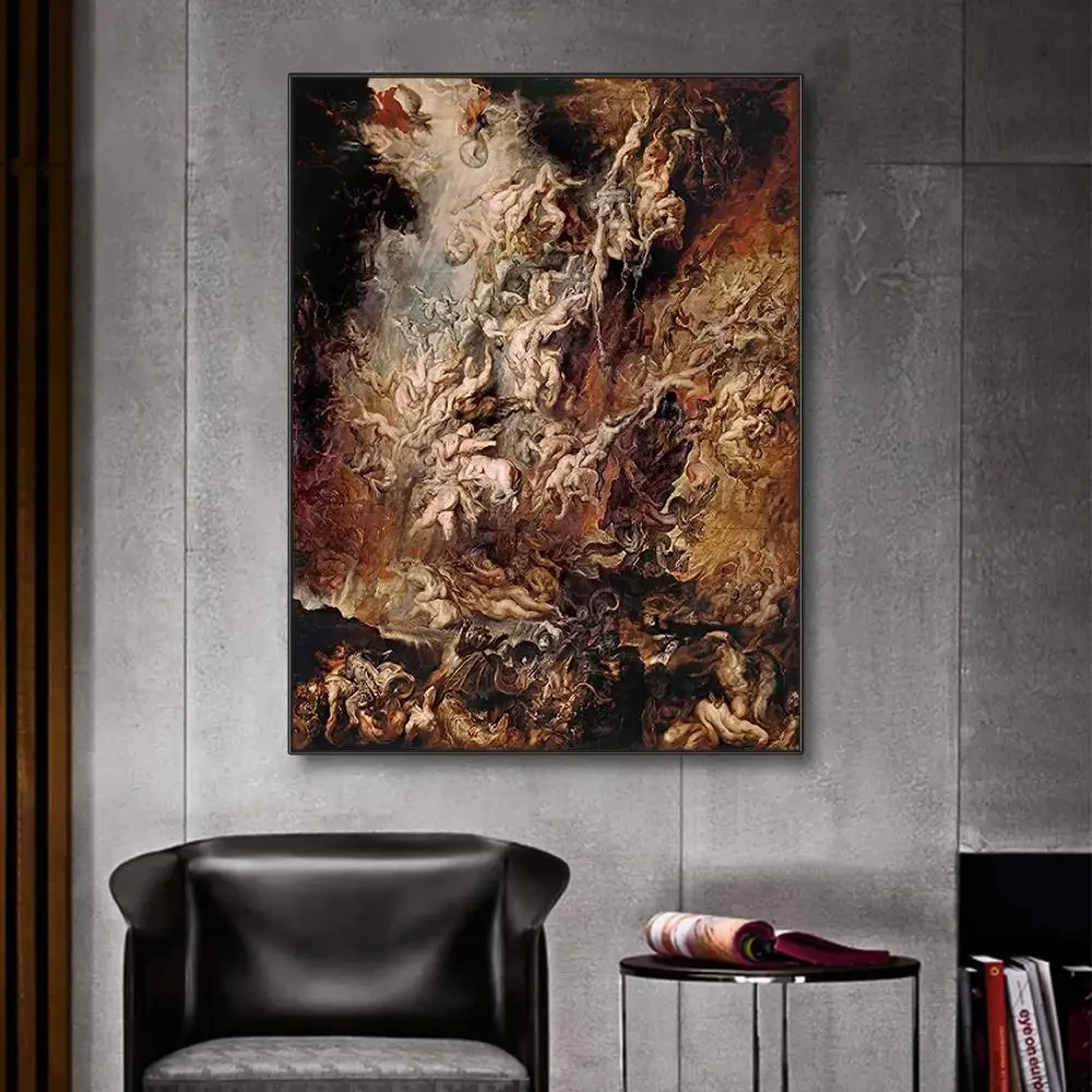 ​The Fall of the Damned Abstract Canvas Interior Paintings Prints Nordic Personalized Aesthetic Posters Pictures Room Decor