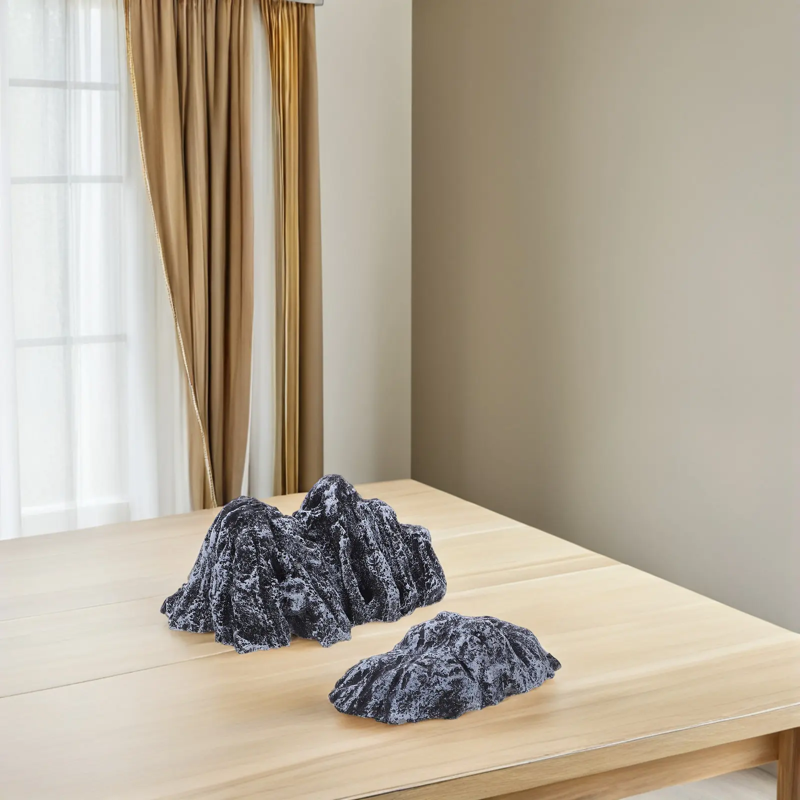 2Pcs Mini Resin Rockery Artificial Mountain Desktop Micro Landscape Decoration Simulated Mountain Ornament Indoor Office Decor
