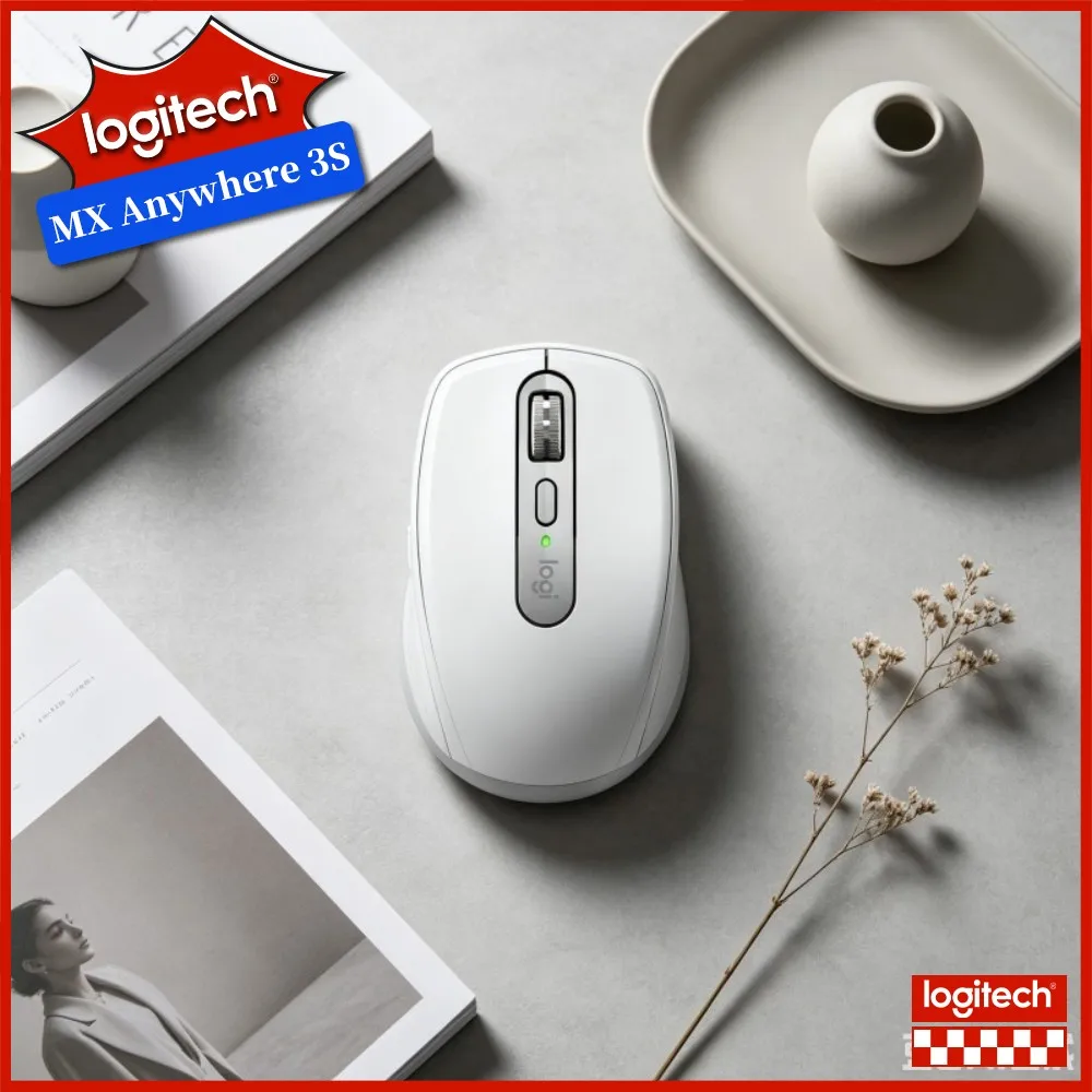 High-Performance Logitech MX Anywhere 3S Mouse - 8000 DPI Darkfield, Magspeed Scroll, USB-C Quick Charge, Multi-Device Sync