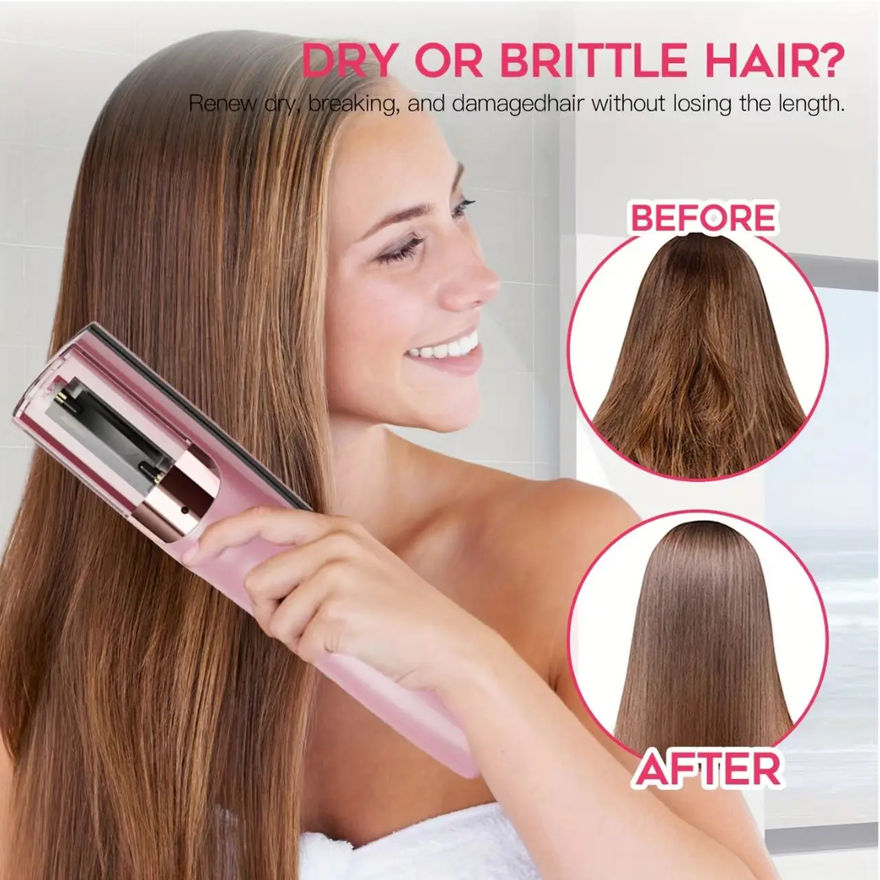 

Hair ends Trimmer Split Remover Dry Damaged Brittle Professional Automatic Trim Split for Women Cordless Hair cutting machine