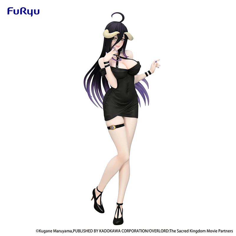 Pre-sale Original 21cm Figuras Anime FuRyu OVERLORD Albedo Miniskirt Anime Figure Ornaments Model Toy Doll Gifts