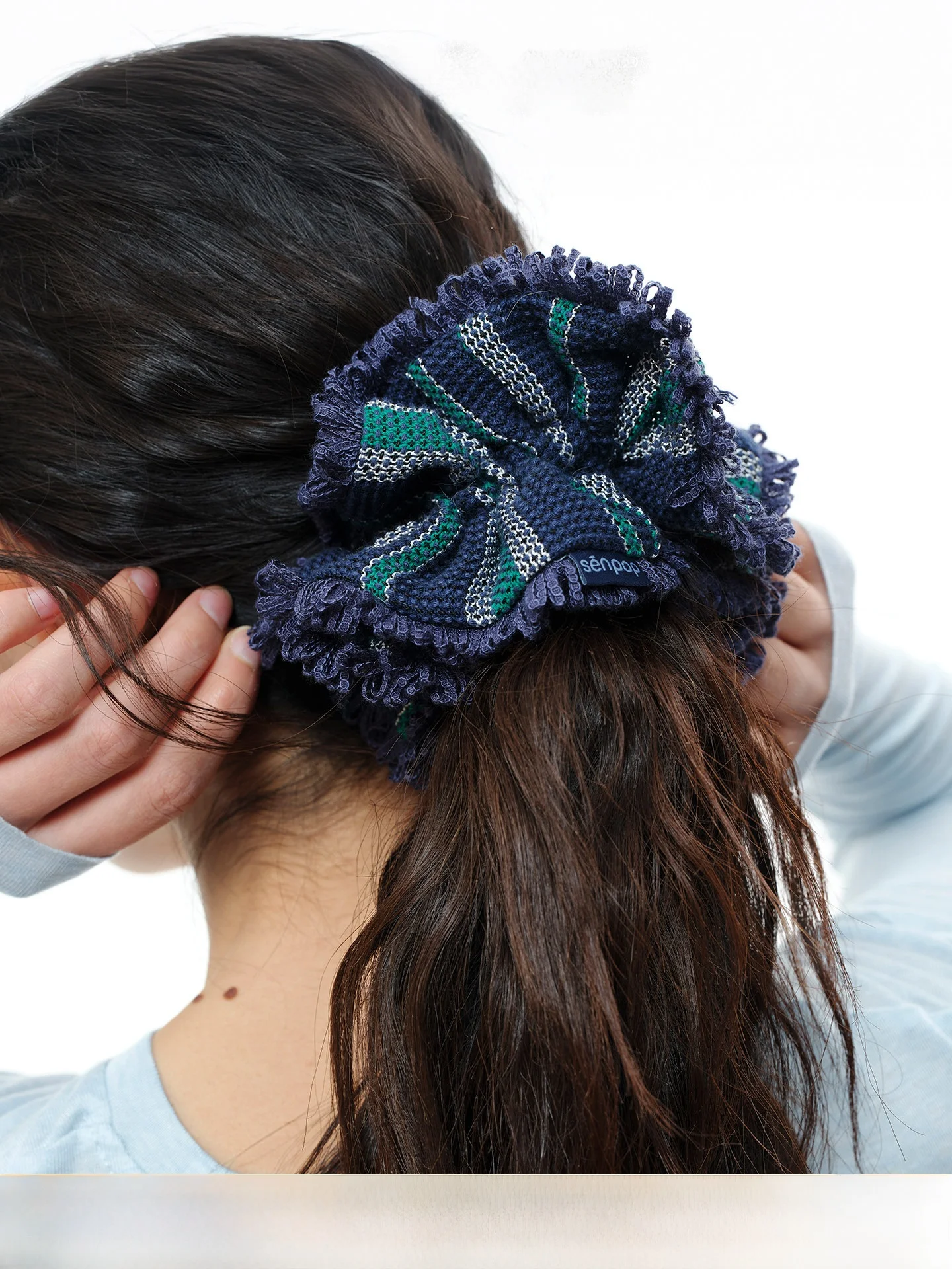 shangsen-fascia-per-capelli-blu-floreale-riccamente-decorata-altamente-elastica-a-doppio-strato-con-volant-accessorio-da-spiaggia-per-tutte-le-eta