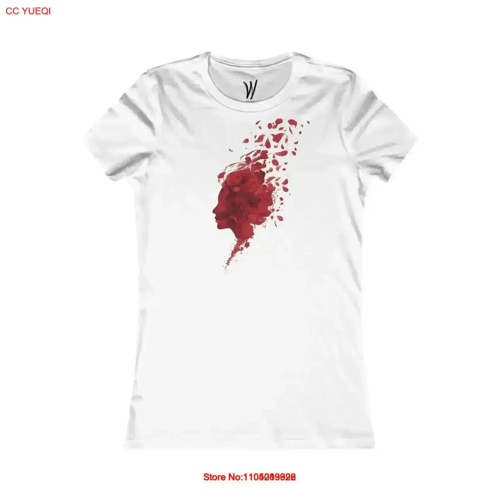 تي شيرت نسائي Fête des Mère صورة ظلية Florale Élégante et Stylée عتيق مغسول ملابس الشارع الشهير ملابس أنيقة مصممة متعددة الاستخدامات