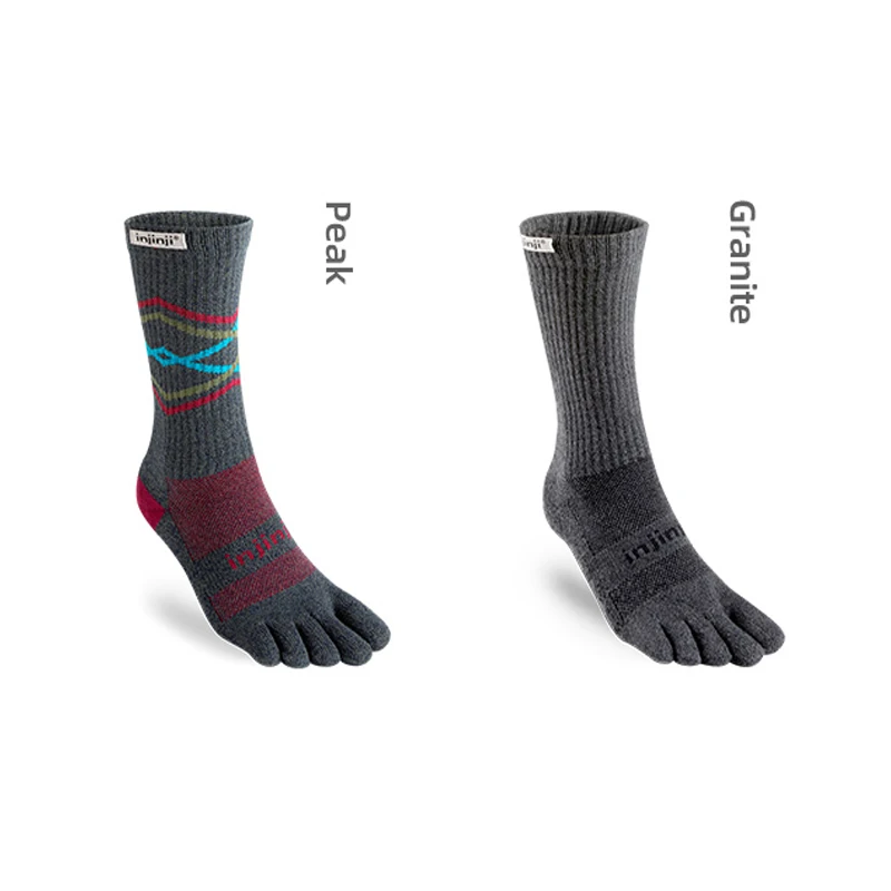 Injinji meias de cinco dedos tripulação meados de peso ao ar livre desodorante bolha prevenção anti-skid caminhadas cross-country correndo ciclismo