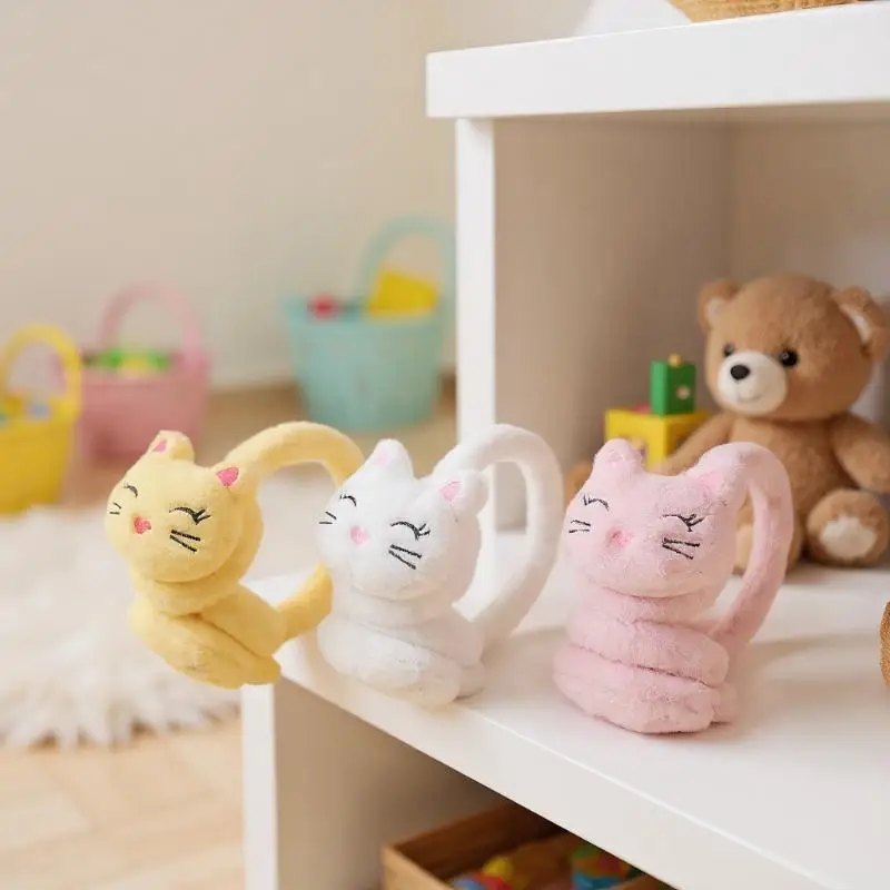 Korean Version Autumn And Winter Plush Warm Earmuffs, Plush Cute Cartoon Cat Earmuffs Protect Ears From Cold