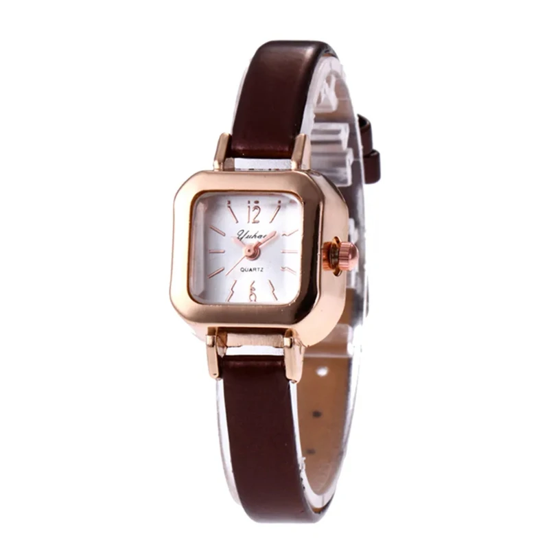 

Square Women's Watches Cute Leather Watches Small Dial Quartz Wristwatches Reloj Para Mujer Girl Clock Bracelet Relógio Feminino