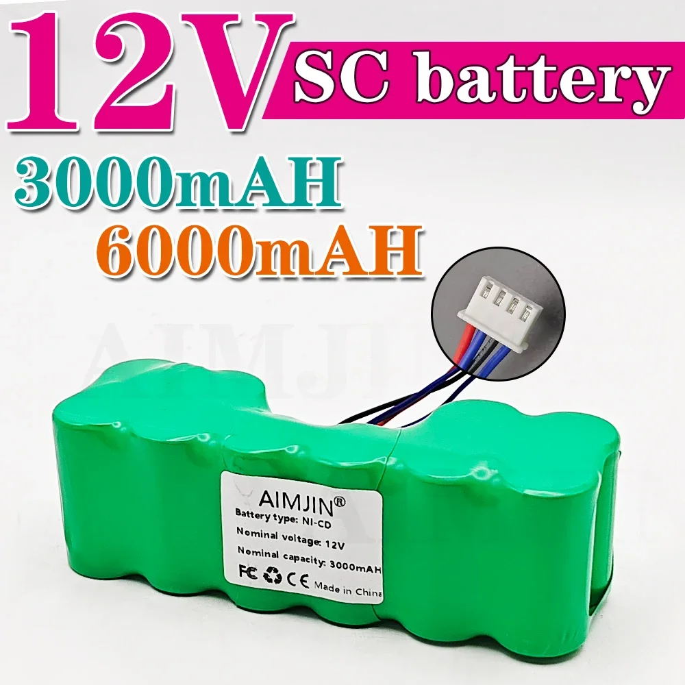 12V Ni-CD Battery Replacement for Ecovacs 10001568 10002167 DD3G DD4G DE5G DD35 DG710 DM88 ZJ1517-HFR Robotic Vacuum Cleaner