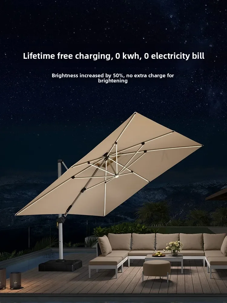 Small courtyard umbrella outdoor courtyard garden square burgundy open-air balcony dark Roman umbrella sun umbrella
