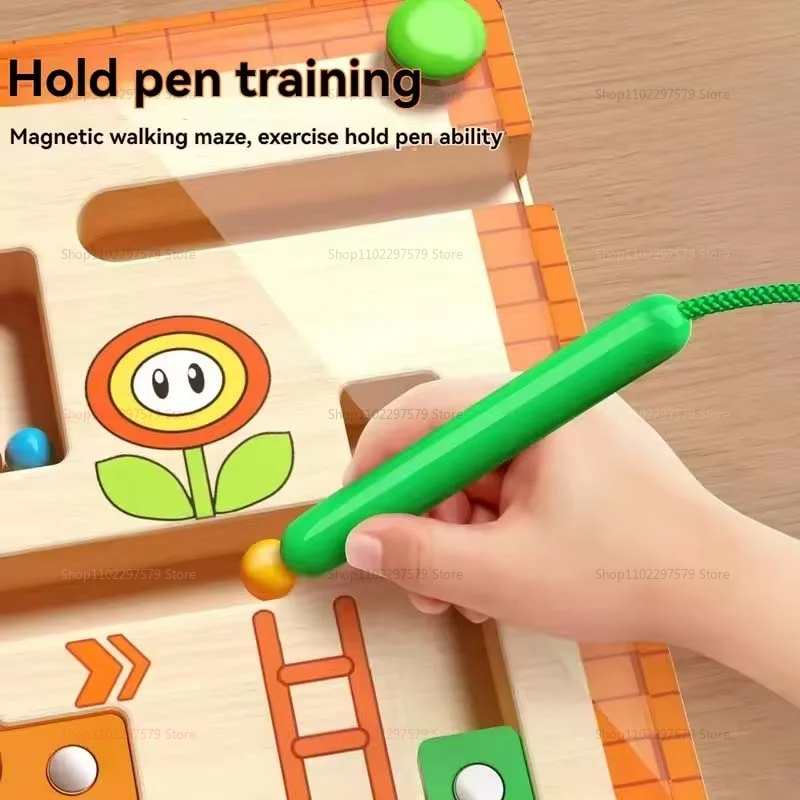 Montessori Children Toys Magnetic Digital Bead Maze Toy Number Color Classification Counting Recognition Operation Puzzle Games