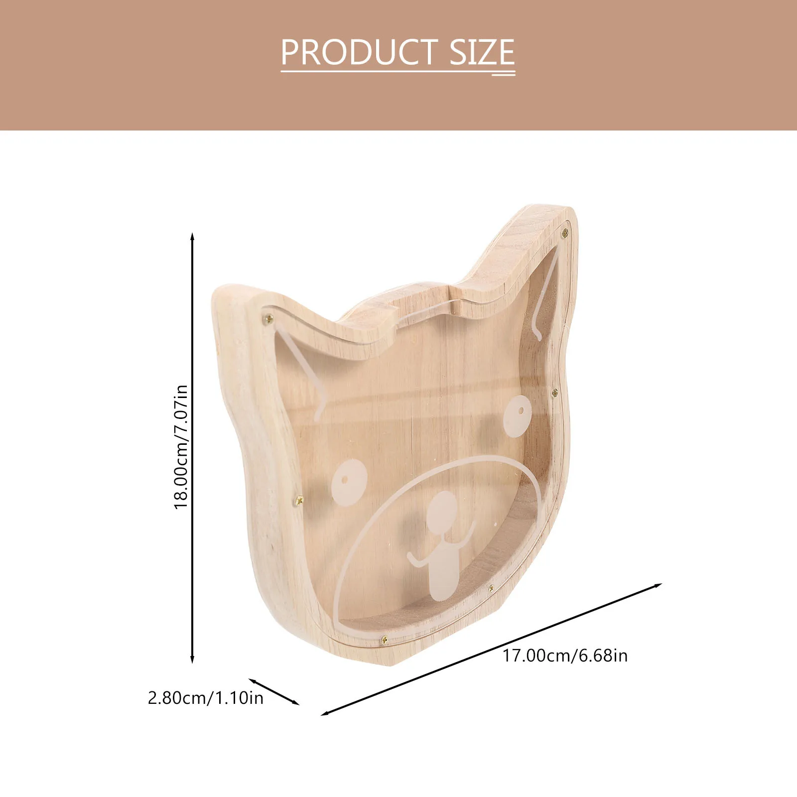 Salvadanaio in legno a forma di animale, design di grande capacità, adorabile scatola decorativa per risparmiare denaro, regalo per bambini, decorazioni per la casa