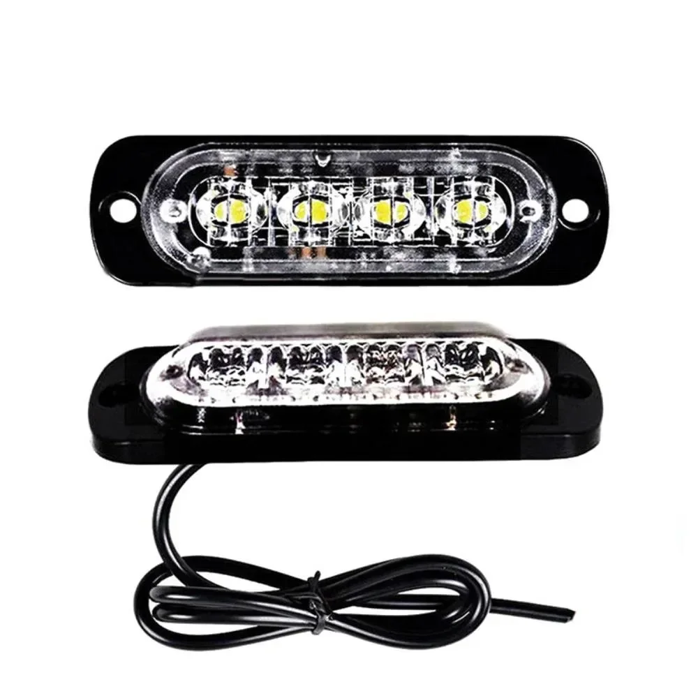 12-24V 12W 4LED Yellow Truck Van Bar Off-road Car Urgent Warning Fog Light Lamp Car Urgent Light Car Accessories