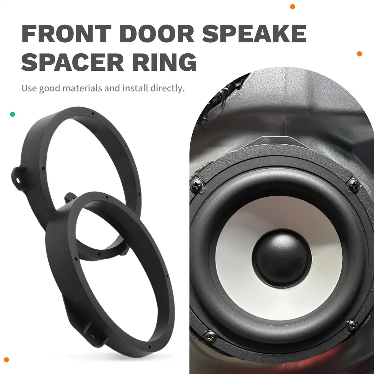 #54J (Black)Front Door Speaker Adapter 6.5 Inch for Subaru Forester Impreza,Automotive Parts & Accessories