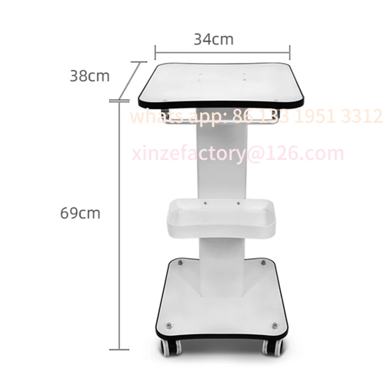 تخصيص 3 الطبقة الجمال المتداول عربة 360 درجة الدورية المهنية المحمولة صالون حلاقة المتداول عربة عربة التجميل #5