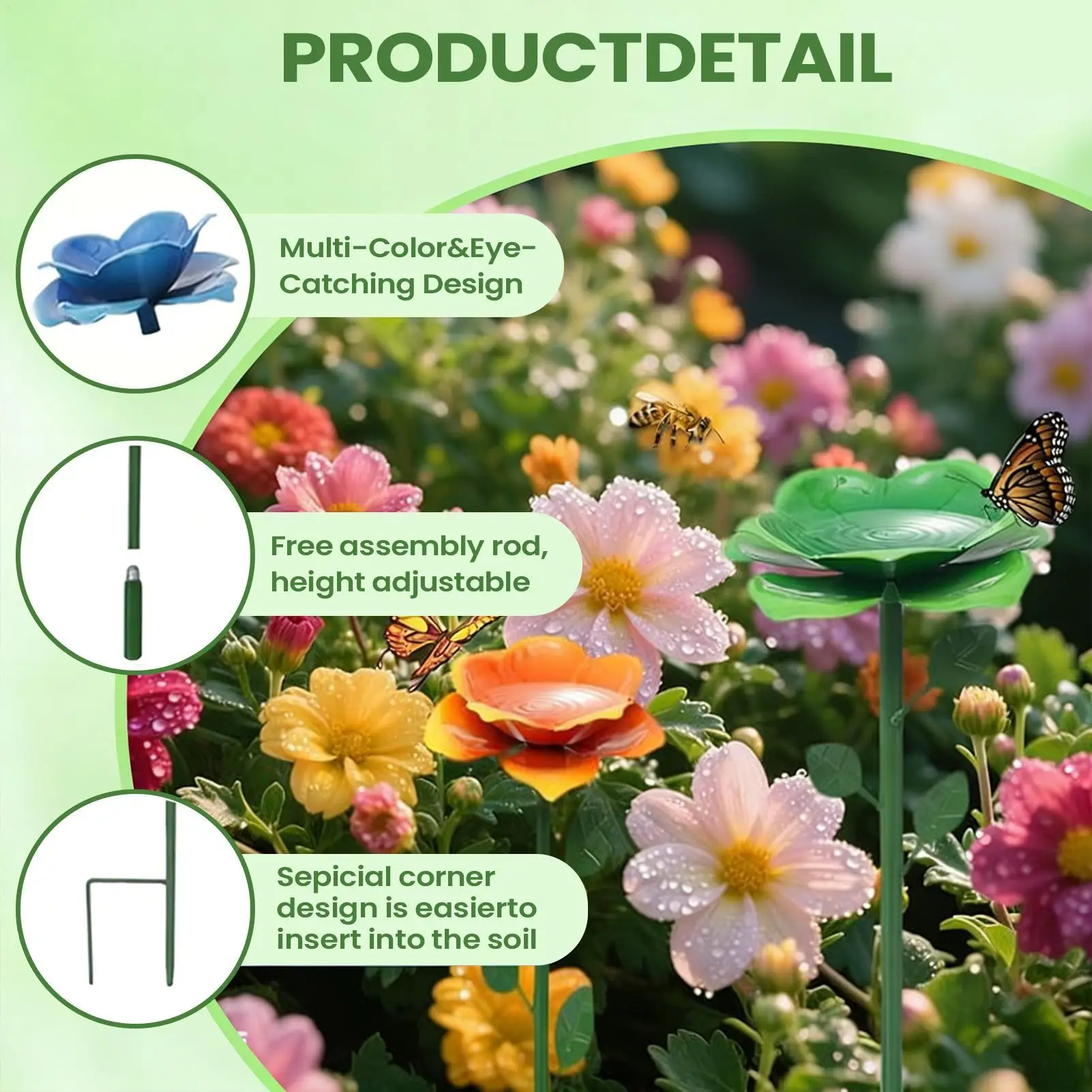 4pcs Bee Drinking Station Birds Animals Hydration Bee Drinking Flower Shape Dish For Park Balcony Backyard Yard Terrace Farm