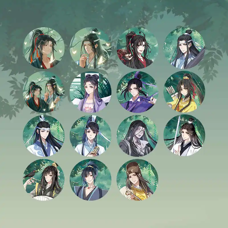 Grandmaster Of Demonic MDZS Mo Dao Zu Shi Wei Wuxian Lan Wangji Tinplate Badge Button Brooch Pins  Accessories AnimeToy Kids