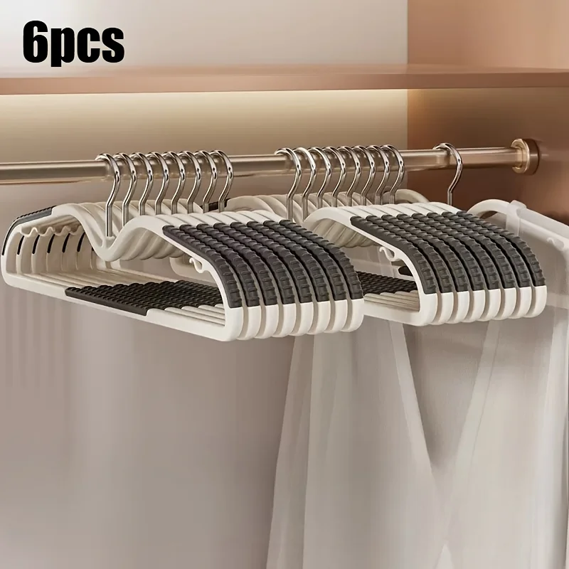 Non-Slip Clothes Hangers - Plastic Anti-Slip Hangers with Shoulder Grooves  Space Saving