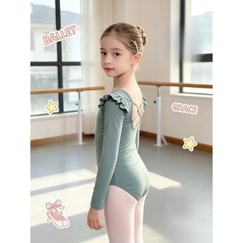 Theeper Ballet Long Sleeve Leotard Pink Breathable Summer Dance Wear for Exam Grade Training Daily Practice Stage Performance