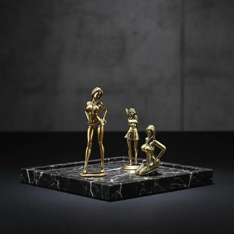 Feminine Statue Alloy Finish Exquisite Handcraft Retro Aesthetic Art Ornament for Home Office Decor Gift for Women