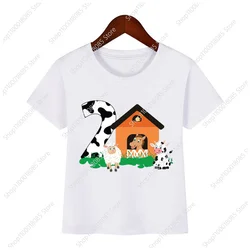 Kids Cow Farm Animal Birthday Party Shirt T Shirts Boys Any Name My Boy Clothes Tops Family Matching Outfits