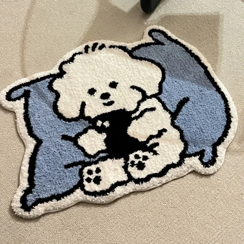 

Kawaii Anti-slip Cartoon Dog Rugs Soft Funny Animal Floor Mat Fluffy Irregular Small Door Mats Carpets In Home Decor