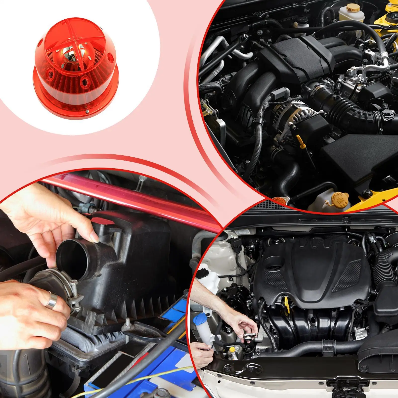 Automotive Performance Air Filter 3 Inch High Flow Intake Replacement for Truck SUV RV Tractor Trailer Vehicle Engine Upgrade