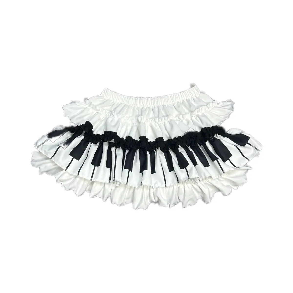 Subculture  New Elastic Waist Loose Patchwork Piano Y2k Mini Skirt Designer Vintage Kawaii Women Punk Thin Hot Girl Short Skirts
