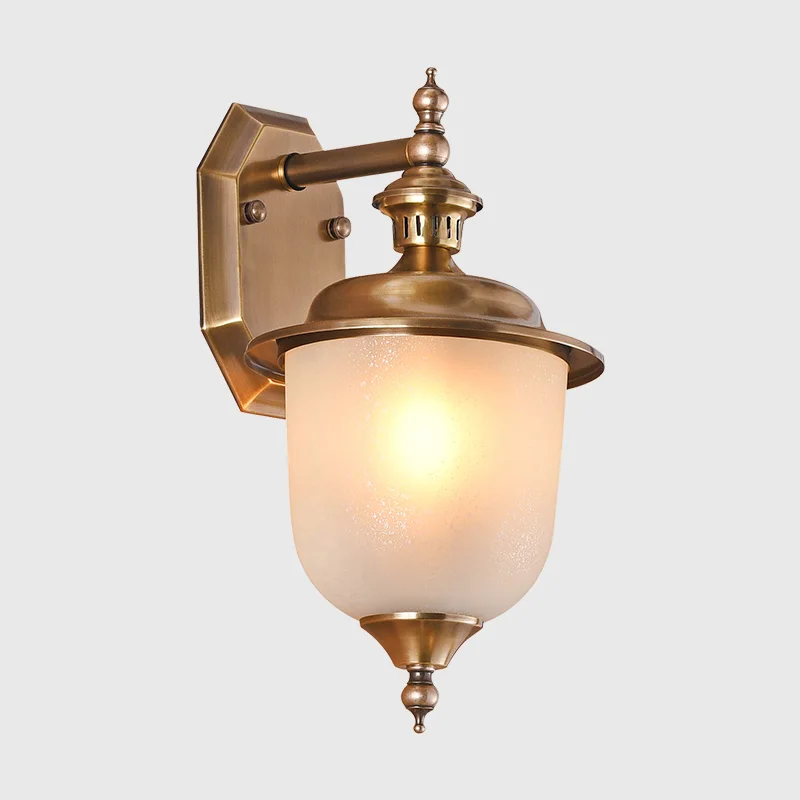 Modern Brass Rural Wall Light Retro Led Square Design Wall Lamp Hotel Home Project Wall Lamp Garden Outdoor Lamp Decoration