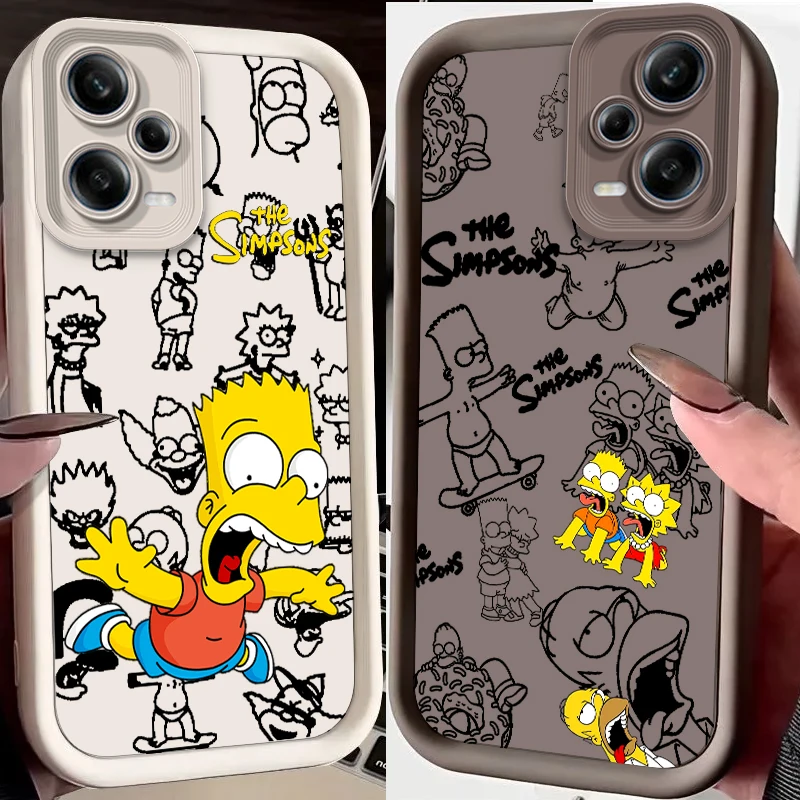 

Disney Simpson Cute Cartoon For Xiaomi Redmi Note 14 13 13R 12 12R 11 11E 11T 11S Pro Plus 4G 5G Eye Ladder Soft Phone Case