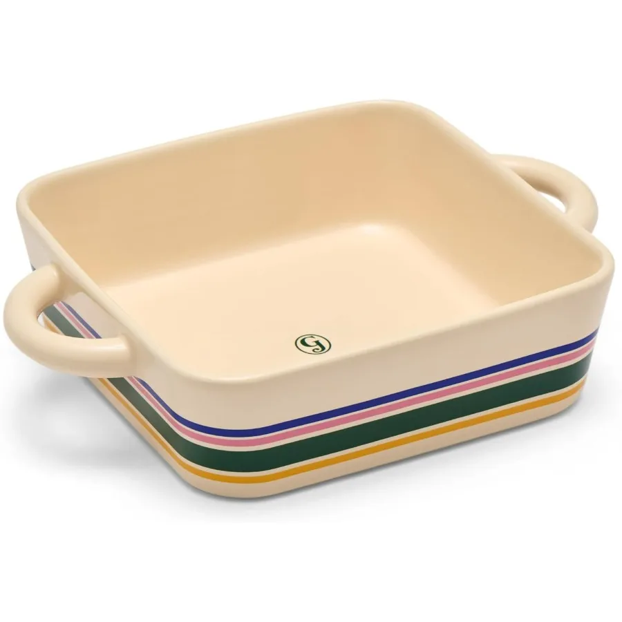 

Little Hottie Striped | 8x8 Ceramic Baker | Oven-Safe to 500°F | Dishwasher, Freezer & Microwave-Friendly | Portable & Space-Sav