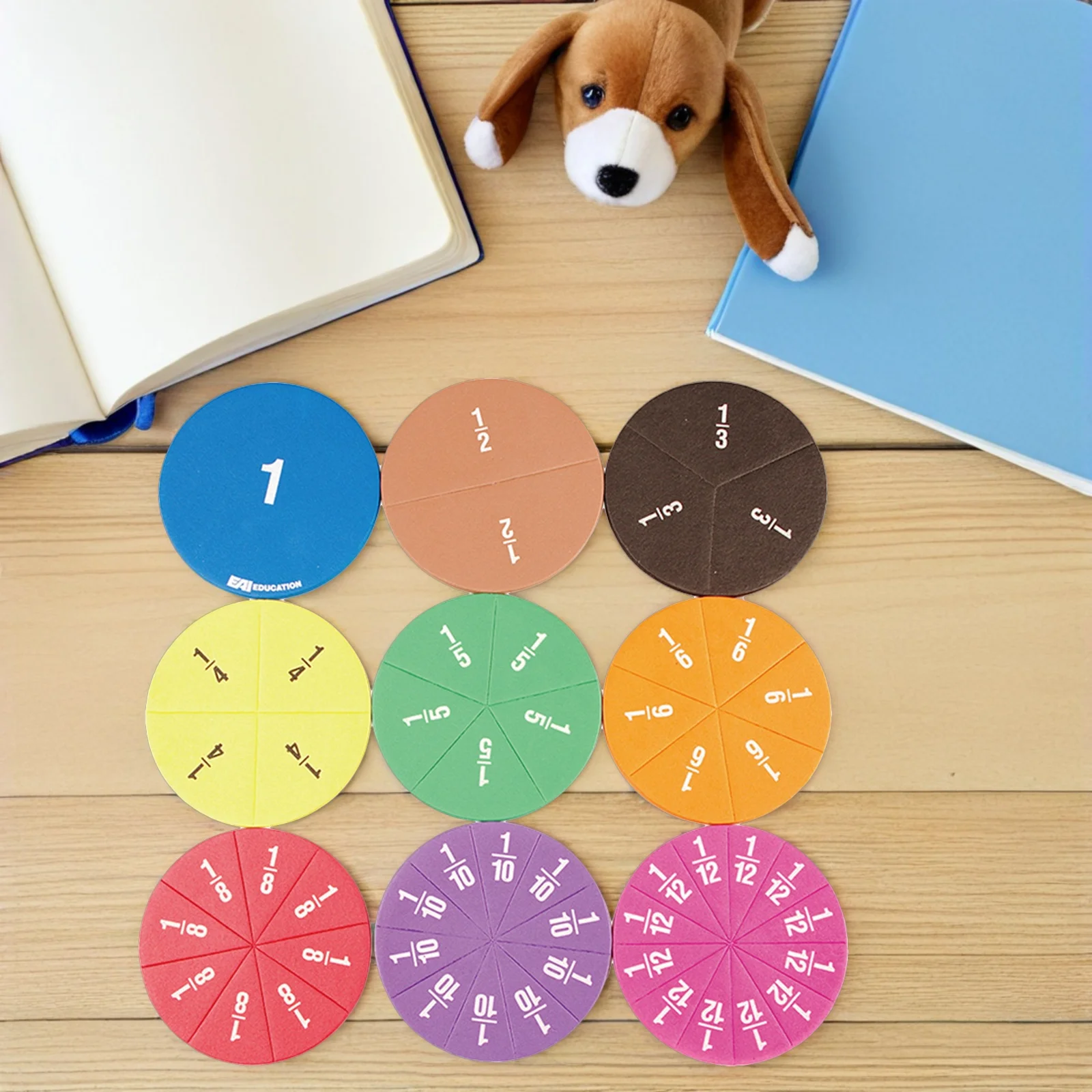 

45Pcs Fraction Circles Math Manipulatives Eva Learning Tools for Kids Visual Fraction Activities Classroom Games Elementary