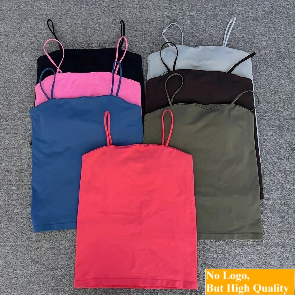 NO LOGO Longline Strappy Top Gym Clothes Woman Workout Yoga Tank Tops Built In Bra Pilates Sport Vest Sexy Fitness Singlet