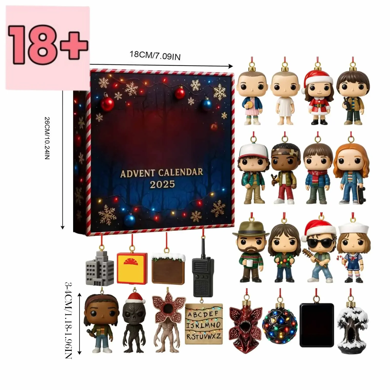 Ensemble de Noël étranger - Ornement acrylique 2D et calendrier de l'Avent à collectionner |   Le dernier pack de fans pour unémission télévisée exclusive Merch