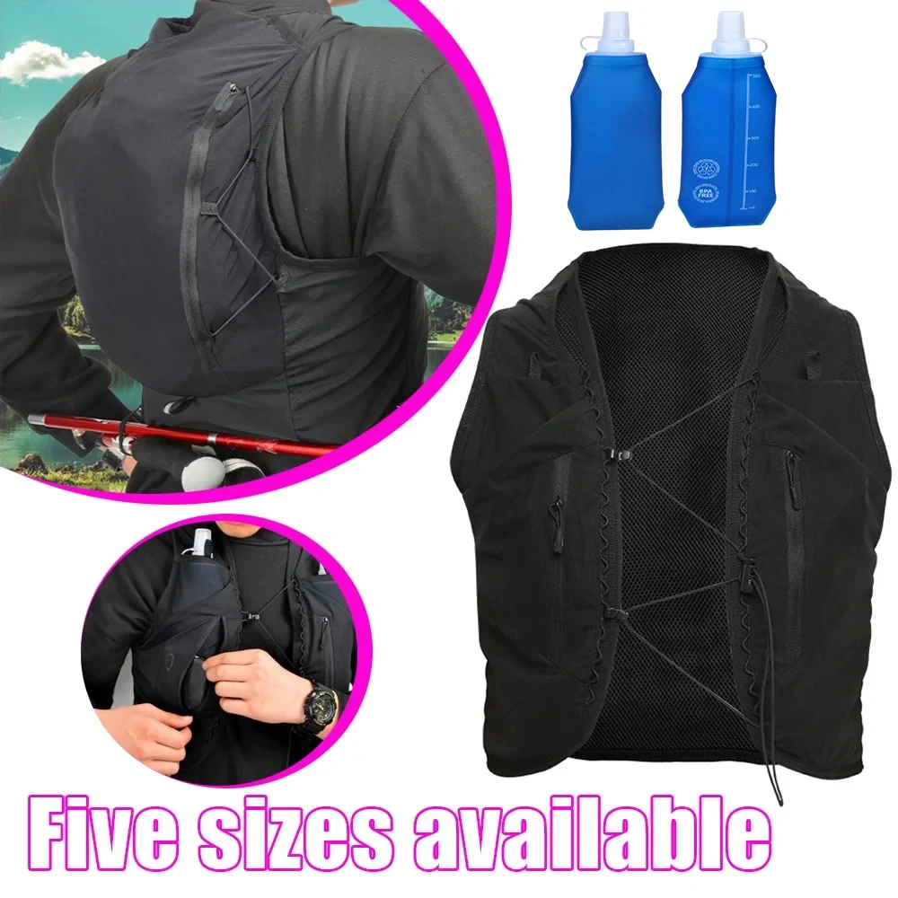 Outdoor Marathon Hydration Backpack Vest Large Capacity Water Bottle Pack Or With Portable Bottle For Cycling Hiking Running