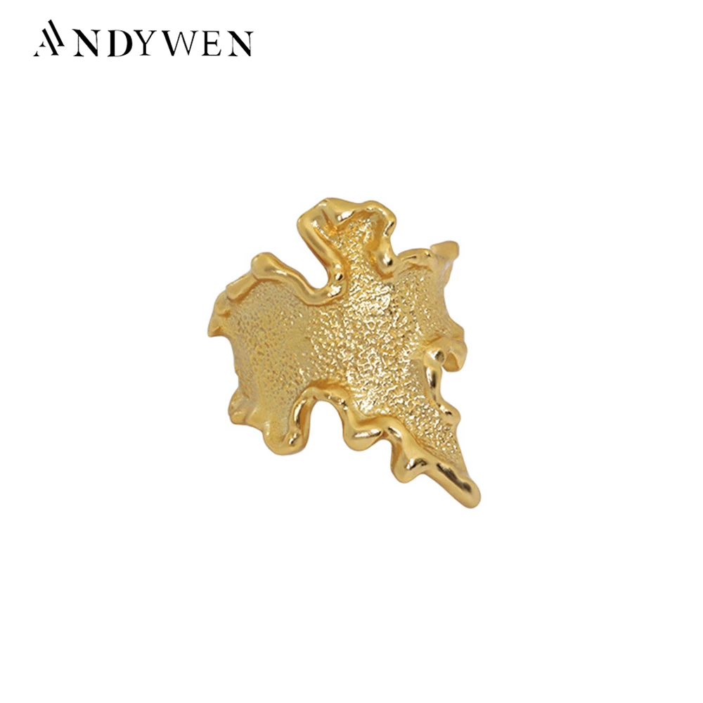 ANDYWEN 100% 925 Sterling Silver Gold Special Spike Resizable Rings Women Fashion Fine Jewelry 2021 Wedding Adjust Rings