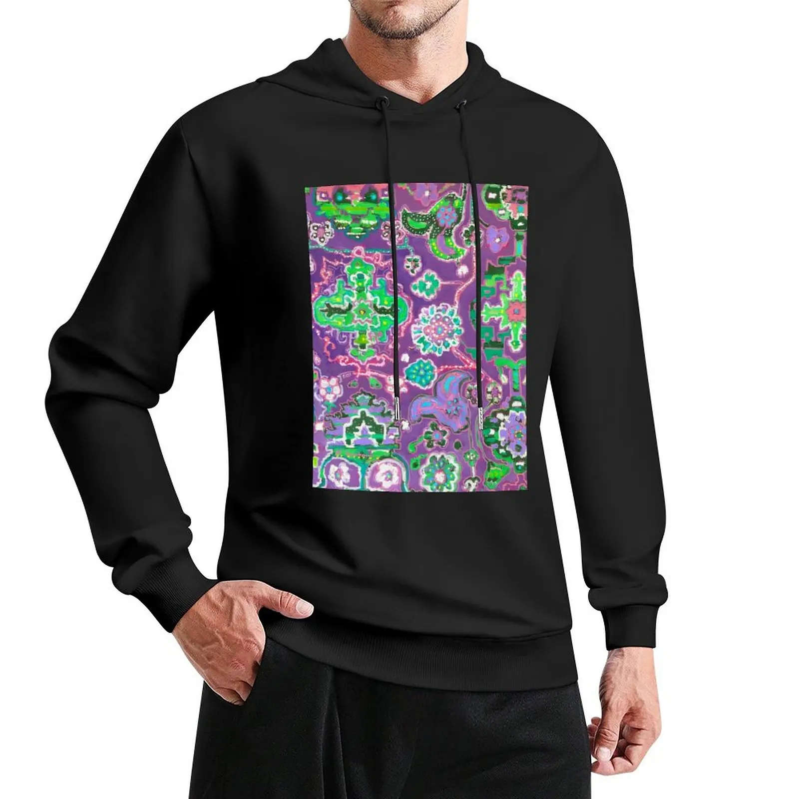 

Purple Pink and Green Fantasy Tapestry Art Pullover Hoodie clothes for men new hoodies and sweatshirts