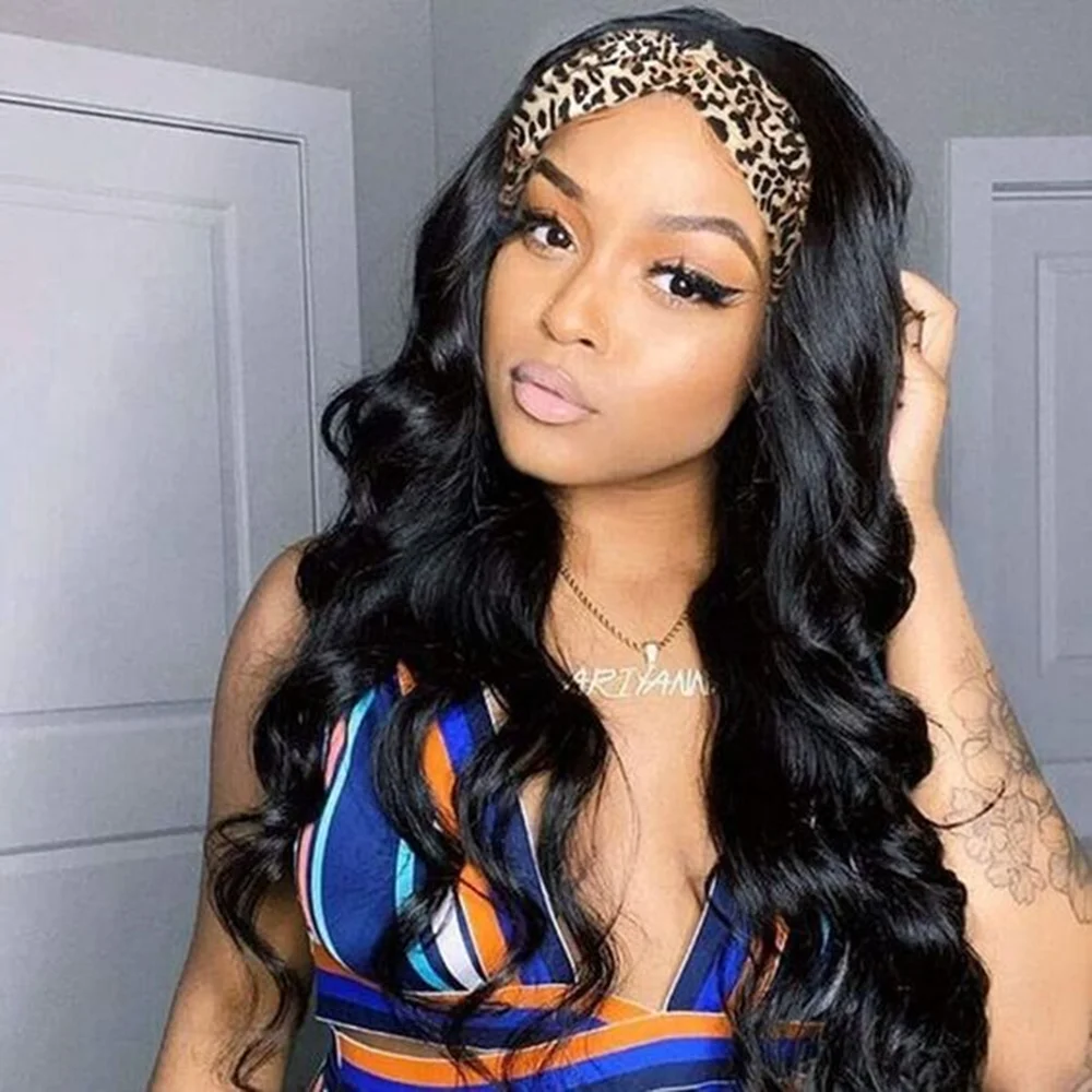 Headband Wig Human Hair Body Wave Glueless Wig 180% Density Remy Human Hair Wigs For Black Women Brazilian Ready To Wear Wig