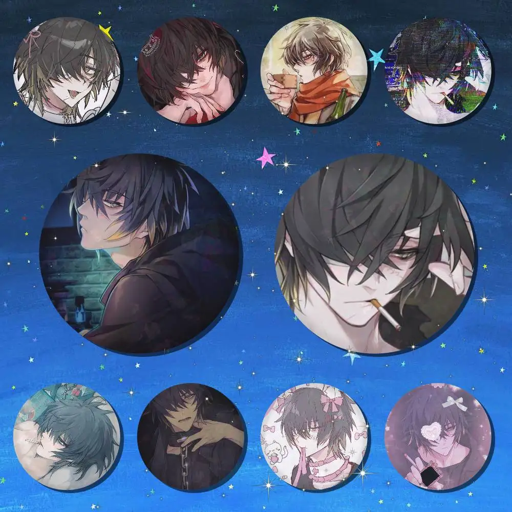 A-Slow Damage Towa Anime Round Badges, Brooches, Clothing Accessories, Birthday Gifts, Anime Conventions