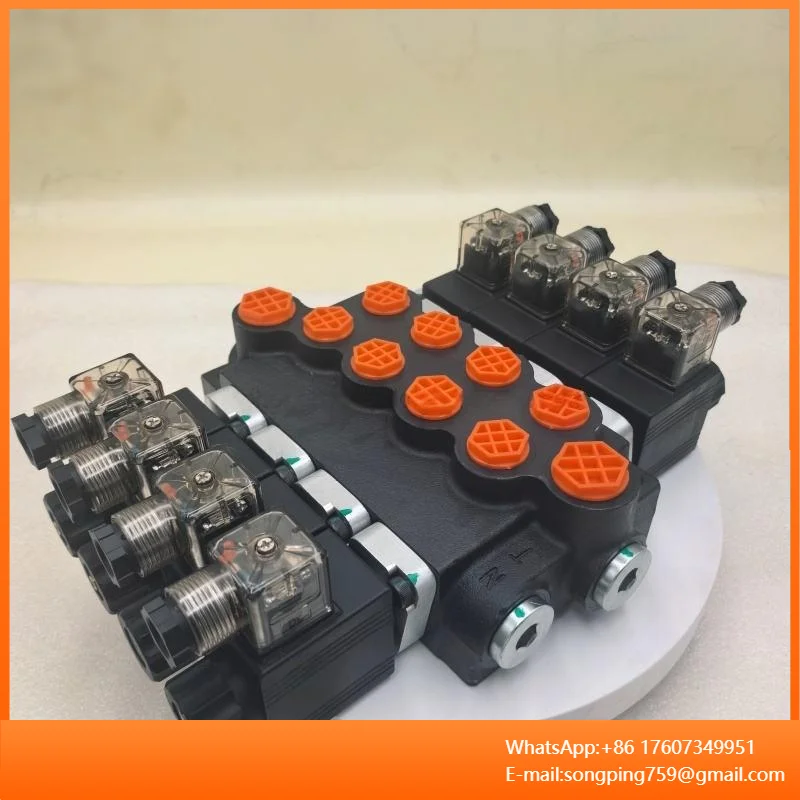 General-purpose 50L/min 4-way Hydraulic Solenoid Directional Control Valve | Double-acting Wireless Remote Control | 12V/24V