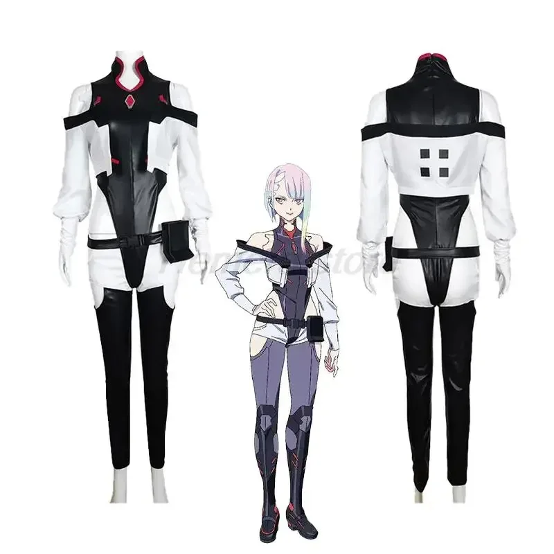 2025 New Cosplay Anime Cyberpunk Edgerunners Lucy Costume Bodysuit Jumpsuits Jacket Wig Full Suit Halloween Costumes for ☆wrl☆