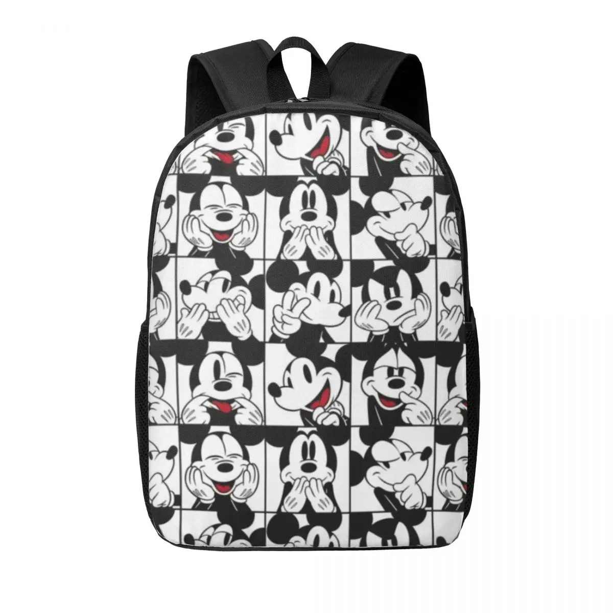 Mochila de estudante simples Disney Mickey Mouse de 17 polegadas – Bolsa escolar leve e espaçosa para meninos e meninas