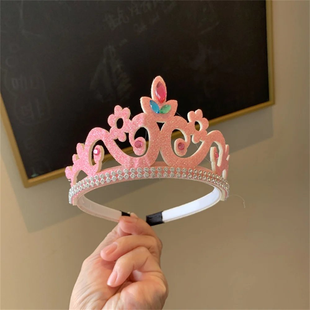 Children Crown Hairband Sparkling Birthday Party Headband Dress Up Gift Kids Cheer Festival Hair Hoop Boutique Hair Accessories