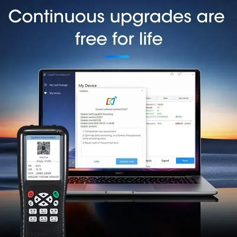 125KHz 13.56MHz Smart Card NFCReader Writer RFID Copier X100 USB 2025 Card di accesso Programmatore Duplicatore Copia Chiave crittografata Nuovo