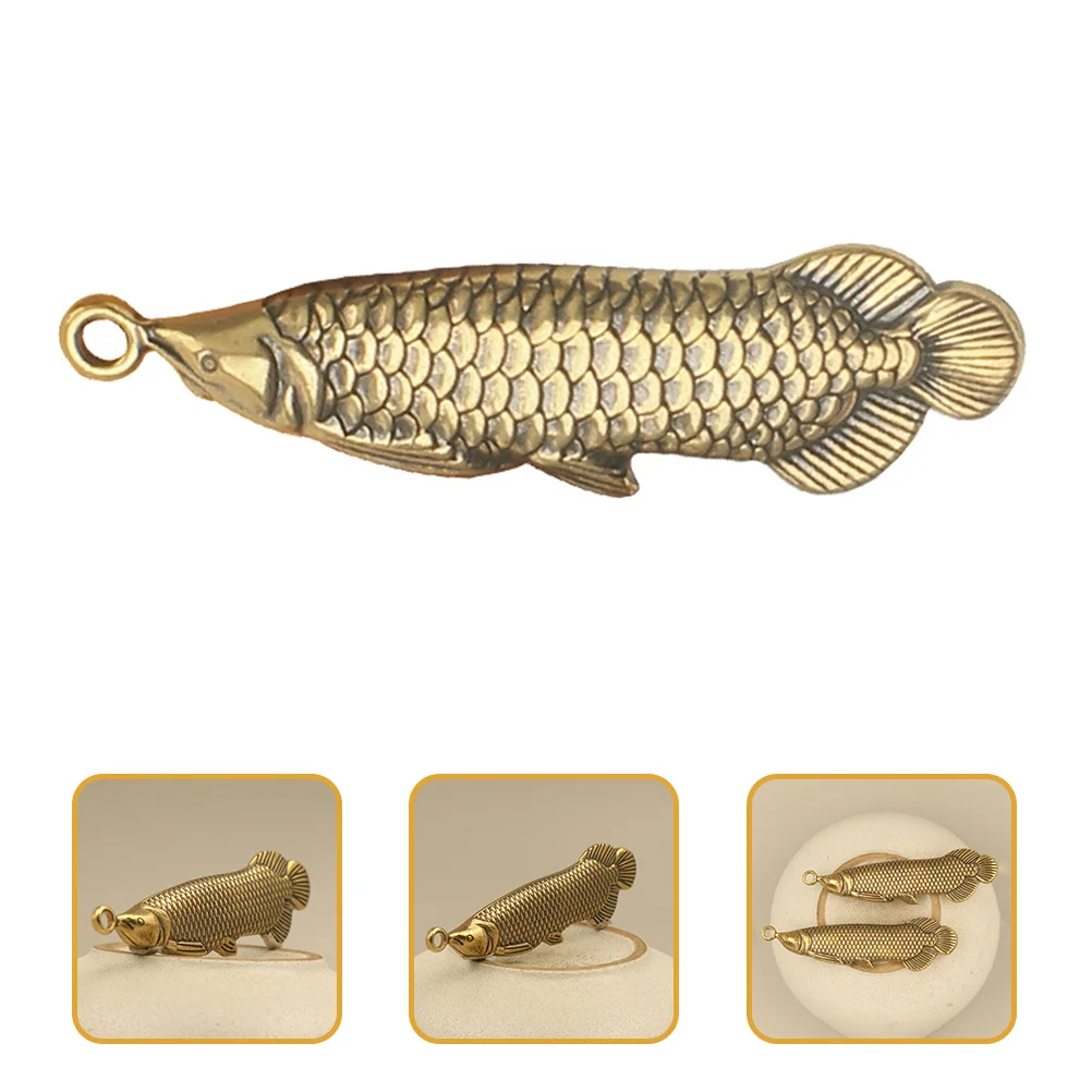 Pendant Keychain Chic Keyring DIY Pendants Brass Animal Vivid Design Fortune Fish Multi-function Practical Vintage