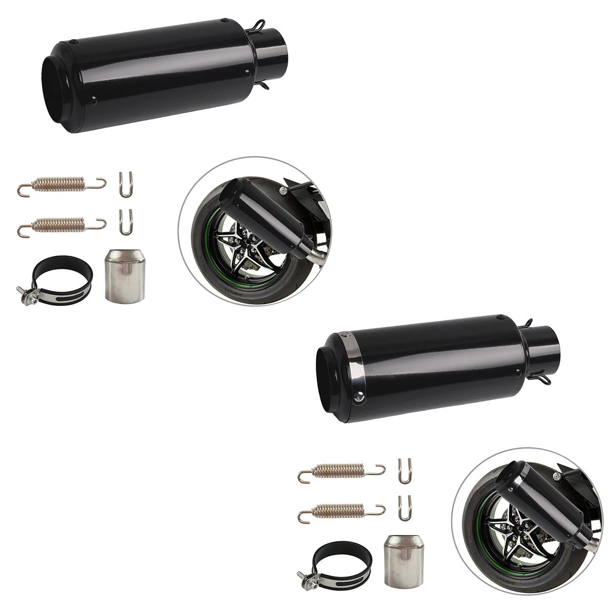 

Caliber 51mm small cannon round mouth universal motorcycle exhaust muffler steel muffler with DB killer Z1000 Z900 GSR600 R1